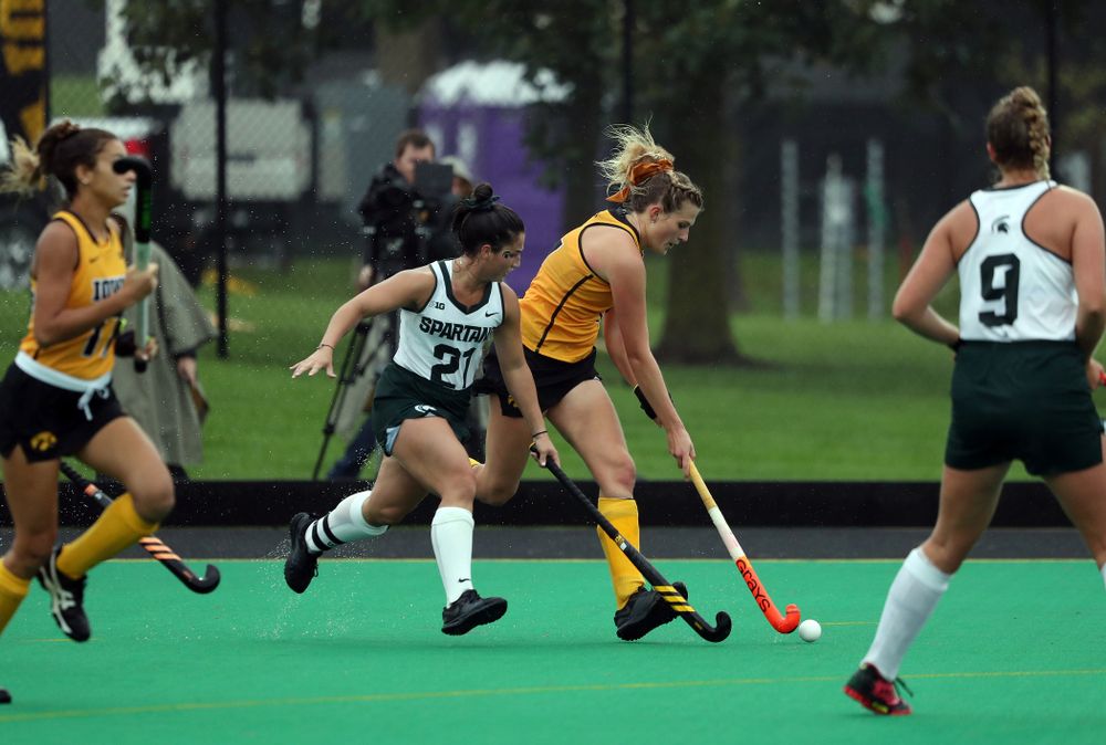 Iowa Hawkeyes Ellie Holley (7) against the Michigan State Spartans Sunday, September 29, 2019 at Grant Field. (Brian Ray/hawkeyesports.com)