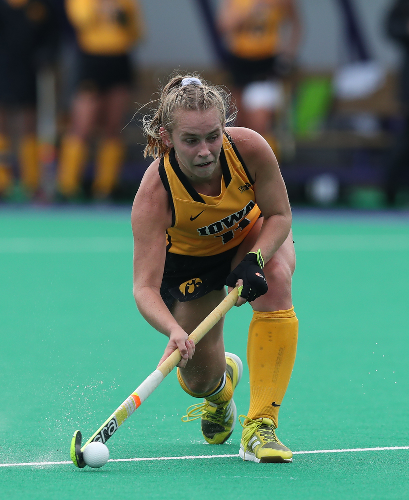 Iowa Hawkeyes Katie Birch (11) against the Michigan Wolverines in the semi-finals of the Big Ten Tournament Friday, November 2, 2018 at Lakeside Field on the campus of Northwestern University in Evanston, Ill. (Brian Ray/hawkeyesports.com)