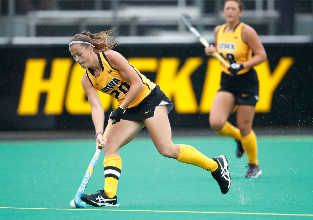 Iowa Hawkeyes Sophie Sunderland (20) against Stanford Sunday, October 7, 2018 at Grant Field. (Brian Ray/hawkeyesports.com)