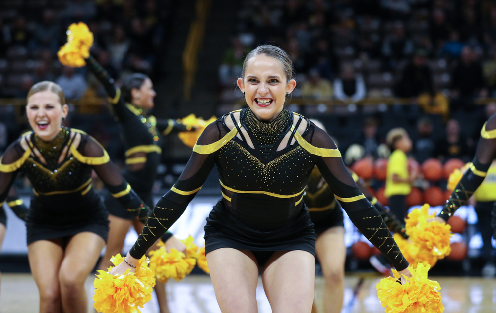 The Iowa Dance Team performs at halftime of the Iowa Hawkeyes game against North Florida Thursday, November 21, 2019 at Carver-Hawkeye Arena. (Brian Ray/hawkeyesports.com)