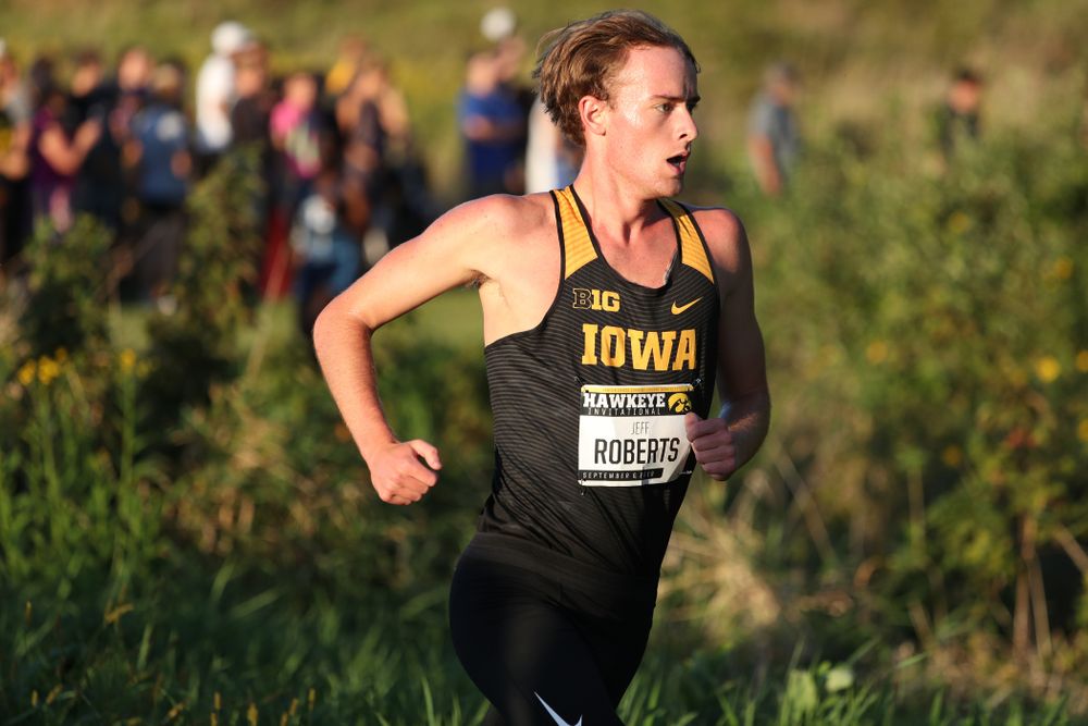 IowaÕs Jeff Roberts runs in the 2019 Hawkeye Invitational Friday, September 6, 2019 at the Ashton Cross Country Course. (Brian Ray/hawkeyesports.com)
