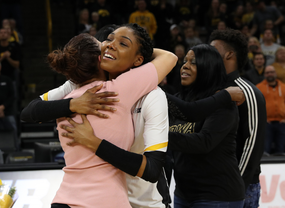 Iowa Hawkeyes outside hitter Taylor Louis (16) during senior day activities before their game against the Ohio State Buckeyes Saturday, November 24, 2018 at Carver-Hawkeye Arena. (Brian Ray/hawkeyesports.com)