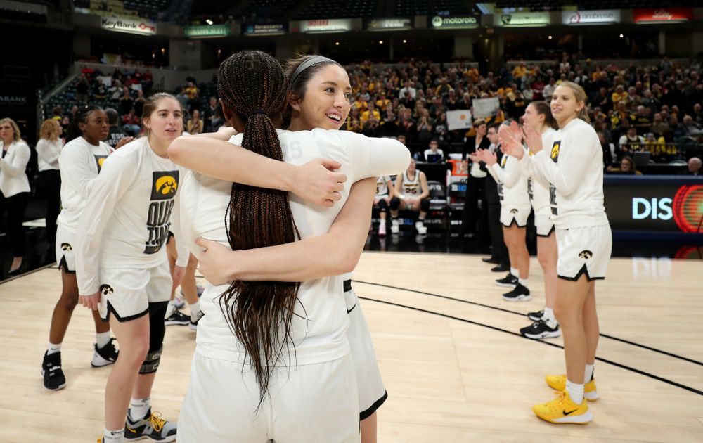 Iowa Hawkeyes forward McKenna Warnock (14) against Ohio State in the quarterfinals of the Big Ten Basketball Tournament Friday, March 6, 2020 at Bankers Life Fieldhouse in Indianapolis. (Brian Ray/hawkeyesports.com)