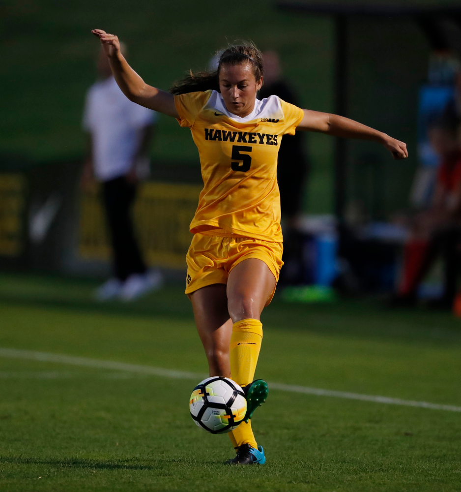 Iowa Hawkeyes Riley Whitaker (5) against the Missouri Tigers Friday, August 17, 2018 at the Iowa Soccer Complex. (Brian Ray/hawkeyesports.com)