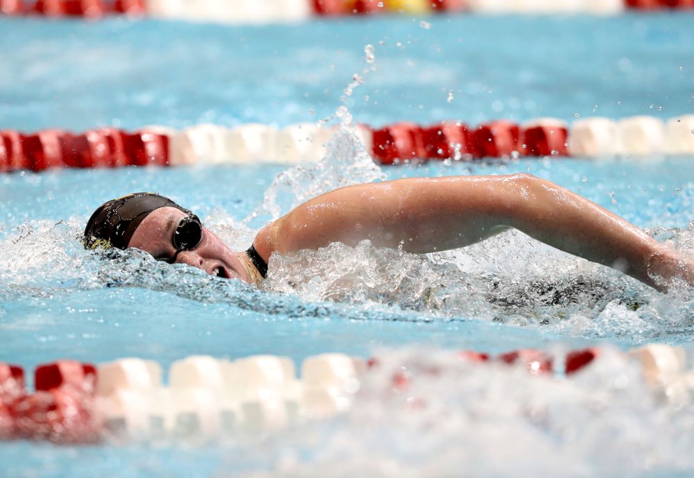 Iowa's Kelsey Drake swims the 200-yard IM during the 2019 Women's Big Ten Swimming and Diving meet Thursday, February 21, 2019 in Bloomington, Indiana. (Brian Ray/hawkeyesports.com)
