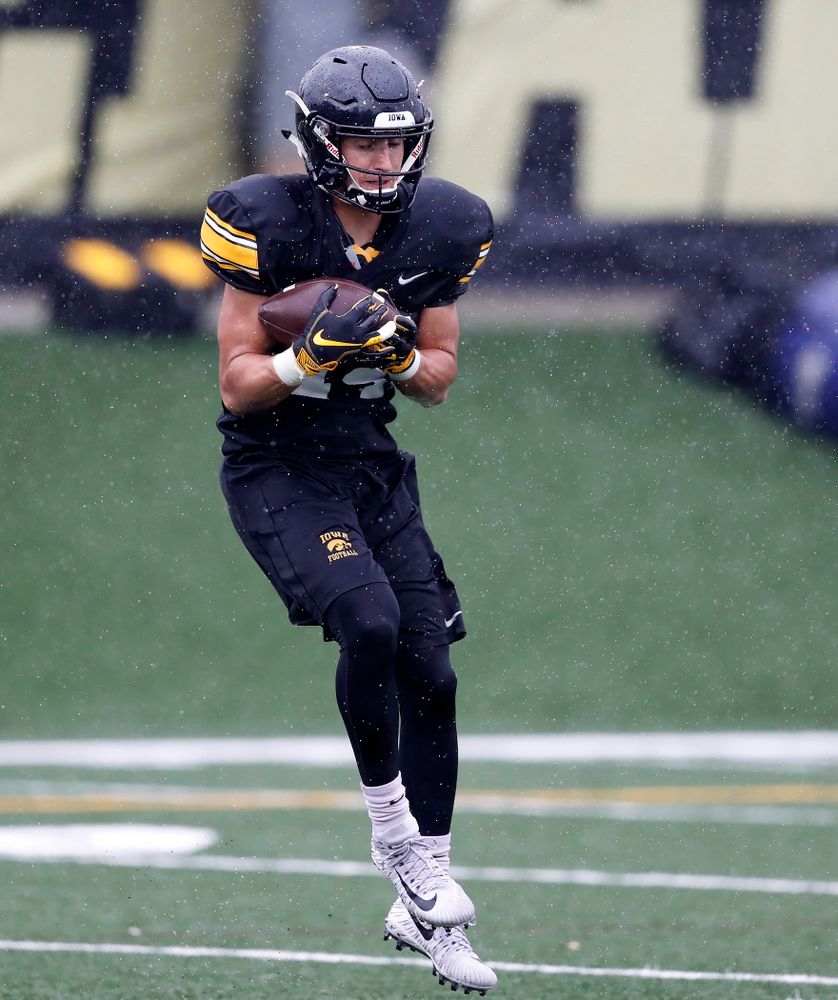 Iowa Hawkeyes wide receiver Kyle Groeneweg (14) during camp practice No. 15 Monday, August 20, 2018 at the Hansen Football Performance Center. (Brian Ray/hawkeyesports.com)