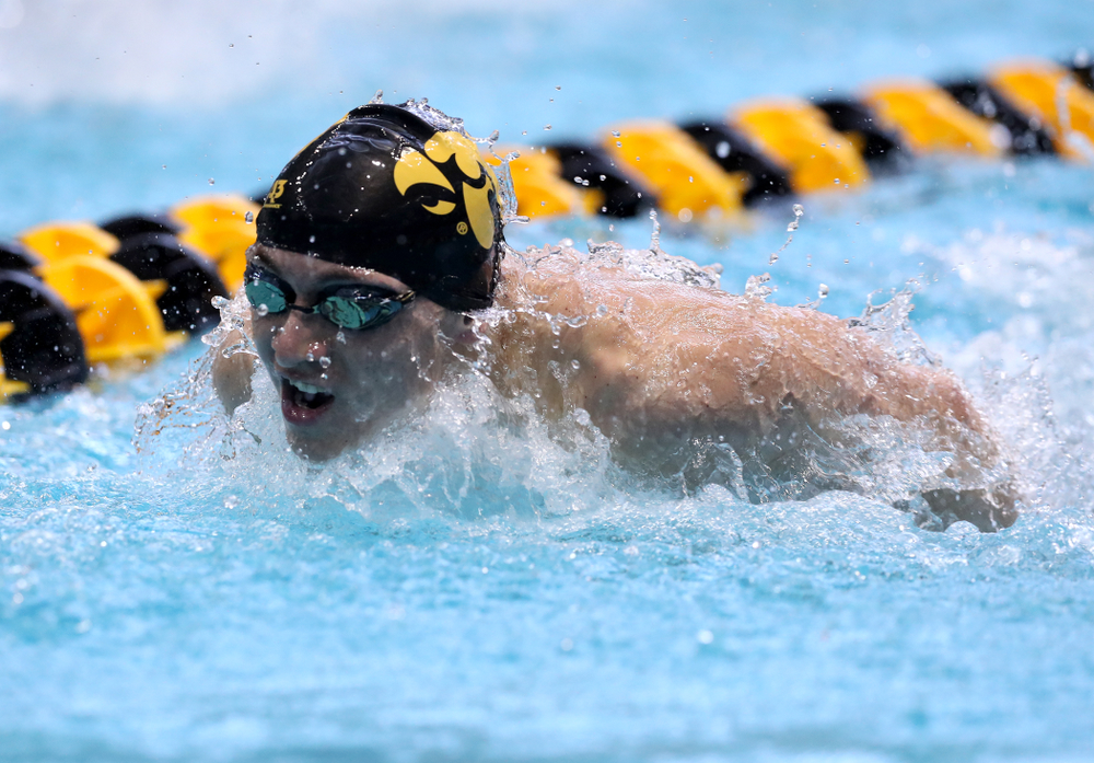 Iowa's Michael Tenney competes in the 400-yard IM on the third day at the 2019 Big Ten Swimming and Diving Championships Thursday, February 28, 2019 at the Campus Wellness and Recreation Center. (Brian Ray/hawkeyesports.com)