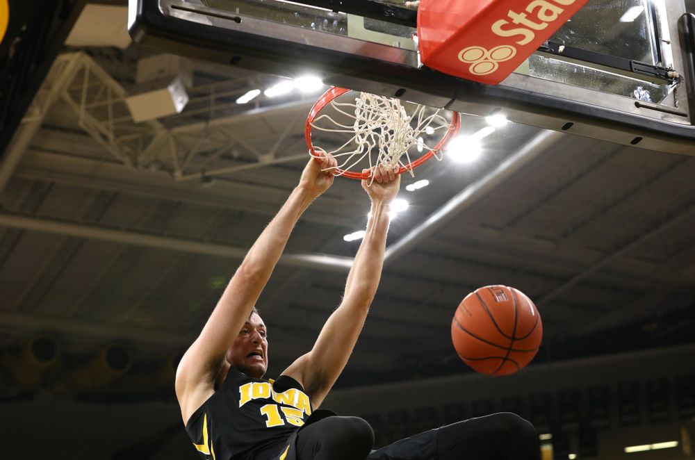 Iowa Hawkeyes forward Ryan Kriener (15) against the Indiana Hoosiers Friday, February 22, 2019 at Carver-Hawkeye Arena. (Brian Ray/hawkeyesports.com)