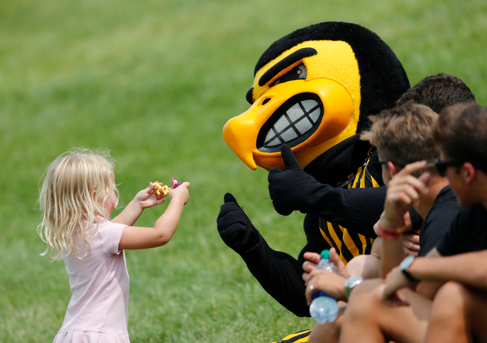 Herky the Hawk against the Creighton Bluejays Sunday, August 19, 2018 at the Iowa Soccer Complex. (Brian Ray/hawkeyesports.com)
