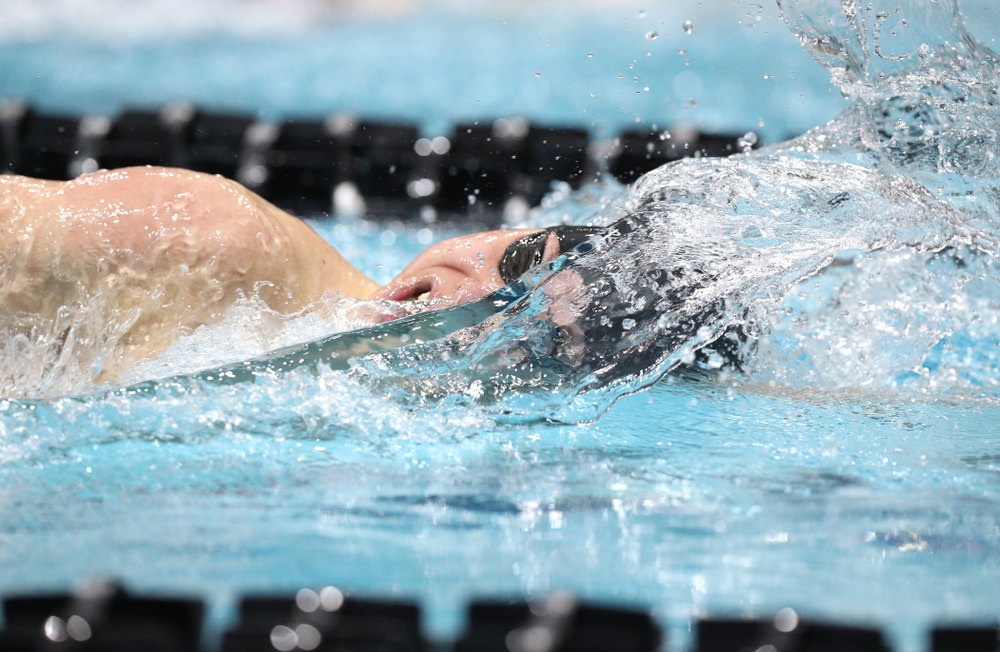 Iowa's Michael Tenney swims the 500-yard freestyle during the bonus finals of the second day at the 2019 Big Ten Swimming and Diving Championships Thursday, February 28, 2019 at the Campus Wellness and Recreation Center. (Brian Ray/hawkeyesports.com)