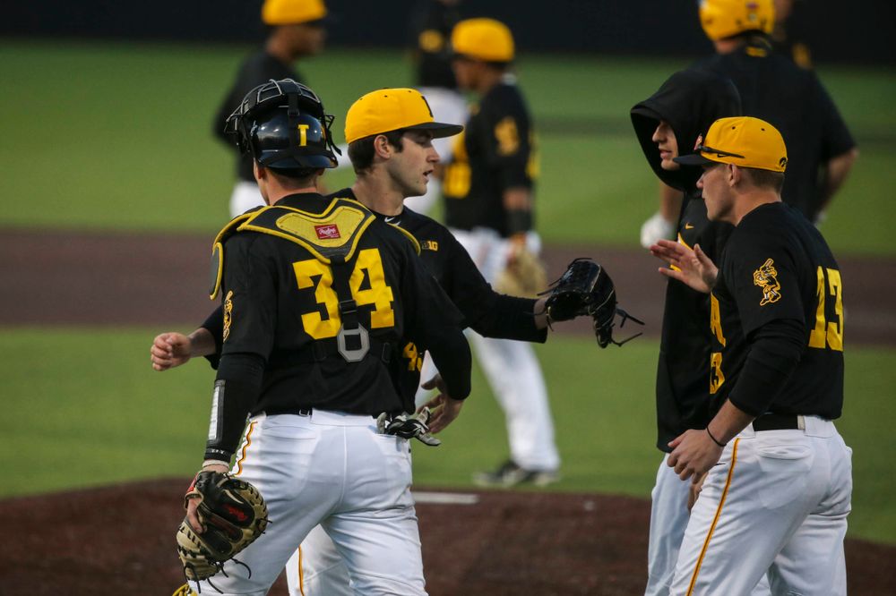The Iowa baseball team at the game vs. Bradley on Tuesday, March 26, 2019 at (place). (Lily Smith/hawkeyesports.com)