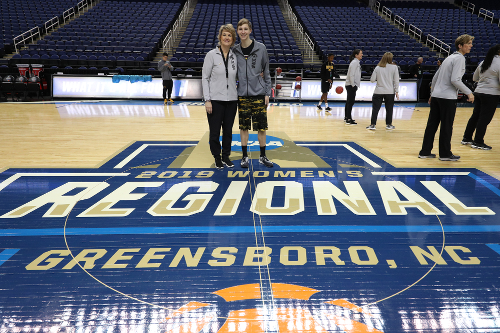 Iowa Hawkeyes head coach Lisa Bluder during media and practice as they prepare for their Sweet 16 matchup against NC State Friday, March 29, 2019 at the Greensboro Coliseum in Greensboro, NC.(Brian Ray/hawkeyesports.com)