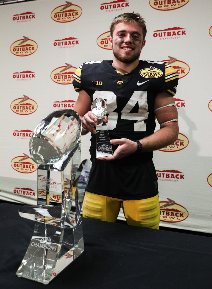 Iowa Hawkeyes wide receiver Nick Easley (84) during their Outback Bowl Tuesday, January 1, 2019 at Raymond James Stadium in Tampa, FL. (Brian Ray/hawkeyesports.com)