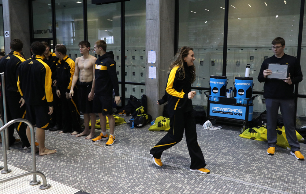 Devin Jacobs is introduced during senior day before a double dual against Wisconsin and Northwestern Saturday, January 19, 2019 at the Campus Recreation and Wellness Center. (Brian Ray/hawkeyesports.com)