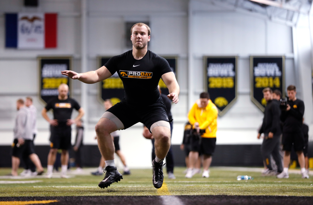 Iowa Hawkeyes long snapper Tyler Kluver (97) during the team's annual pro day Monday, March 26, 2018 at the Hansen Football Performance Center. (Brian Ray/hawkeyesports.com)