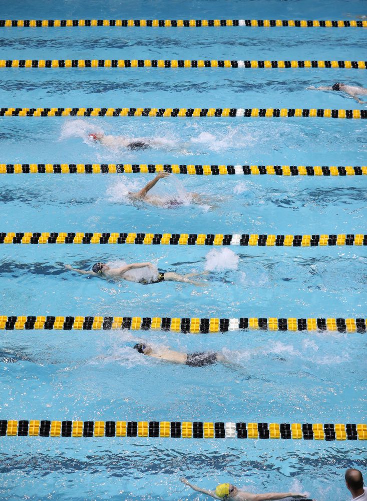 Iowa's Kenneth Mende competes in the 200-yard backstroke during the 2019 Big Ten Men's Swimming and Diving Championships Saturday, March 2, 2019 at the Campus Wellness and Recreation Center. (Brian Ray/hawkeyesports.com)