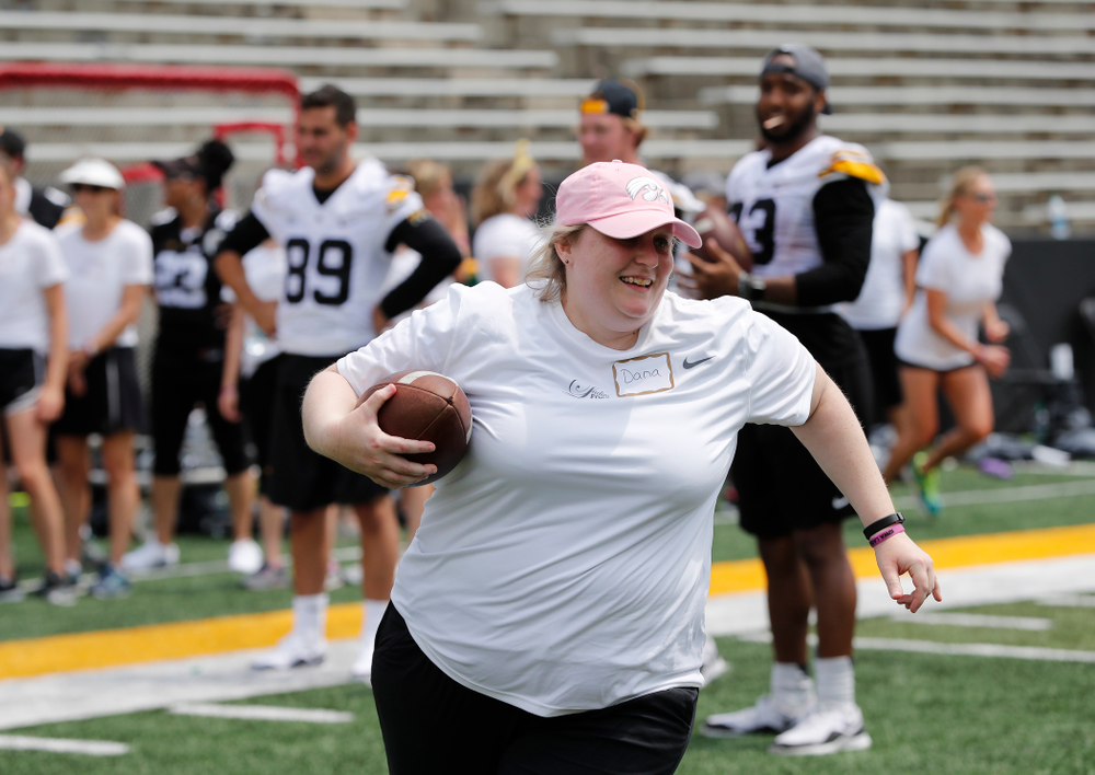 Board of Regents State of Iowa member Nancy Dunkel during the 2018 Iowa Ladies Football Academy Saturday, June 9, 2018 at Kinnick Stadium. (Brian Ray/hawkeyesports.com)