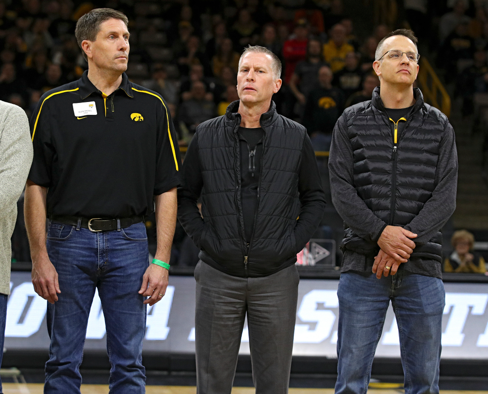 Former Iowa Men’s Basketball Lettermen are honored during halftime of the game at Carver-Hawkeye Arena in Iowa City on Sunday, December 29, 2019. (Stephen Mally/hawkeyesports.com)