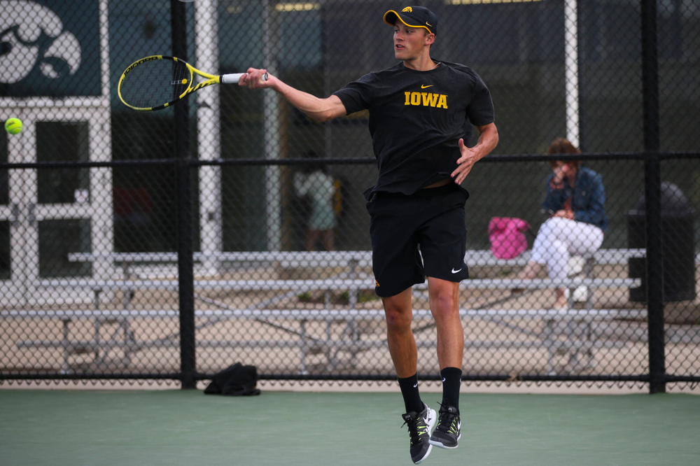 IowaÕs Nikita Snezhko at tennis vs Illinois State on Sunday, April 21, 2019 at the Hawkeye Tennis and Recreation Complex. (Lily Smith/hawkeyesports.com)