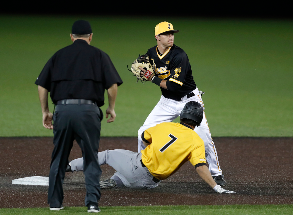 Iowa Hawkeyes infielder Tanner Wetrich (16) against Milwaukee Wednesday, April 25, 2018 at Duane Banks Field. (Brian Ray/hawkeyesports.com)