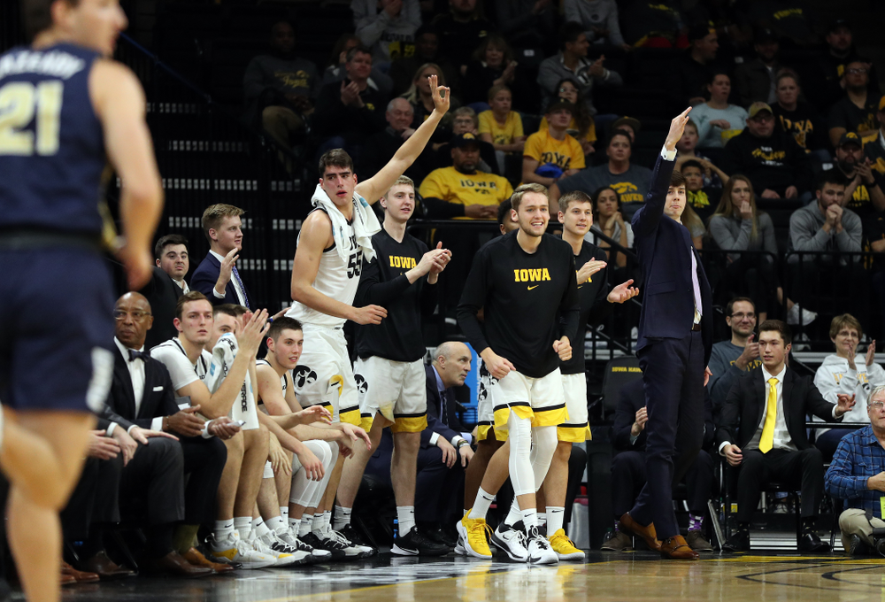 The Iowa Hawkeyes against Oral Roberts Friday, November 15, 2019 at Carver-Hawkeye Arena. (Brian Ray/hawkeyesports.com)