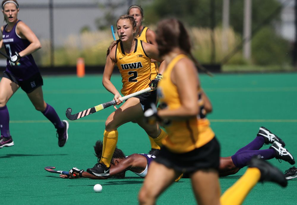Iowa Hawkeyes defenseman Emily Deuell (2) during an exhibition game against Northwestern Saturday, August 24, 2019 at Grant Field. (Brian Ray/hawkeyesports.com)