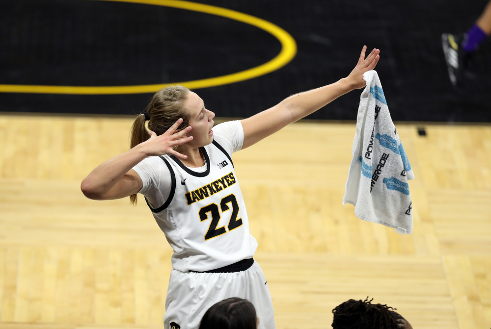Iowa Hawkeyes guard Kathleen Doyle (22) against North Alabama Thursday, November 14, 2019 at Carver-Hawkeye Arena. (Brian Ray/hawkeyesports.com)