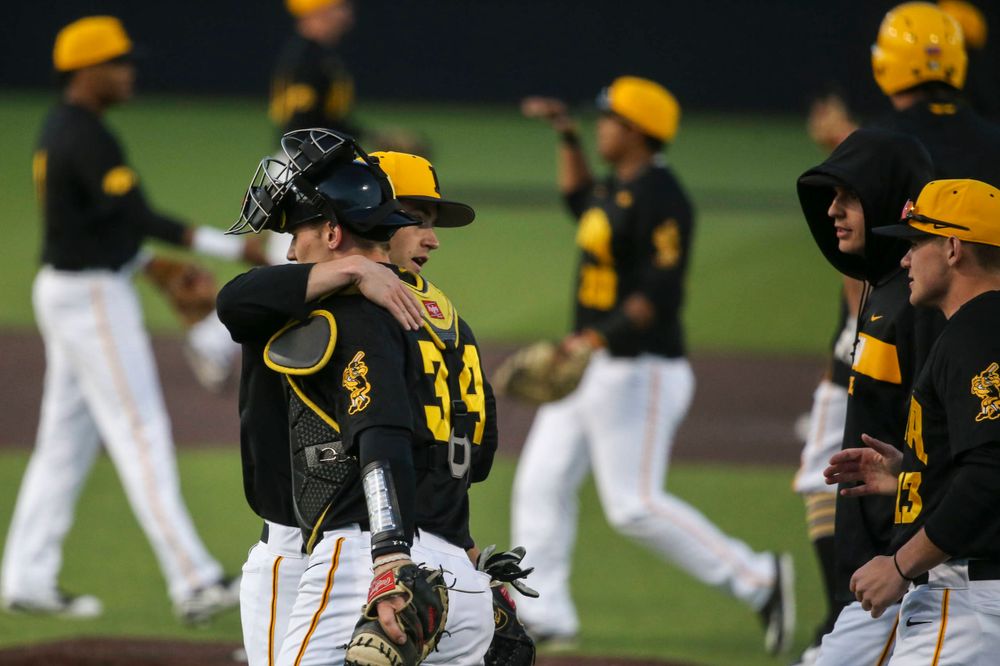 The Iowa baseball team at the game vs. Bradley on Tuesday, March 26, 2019 at (place). (Lily Smith/hawkeyesports.com)