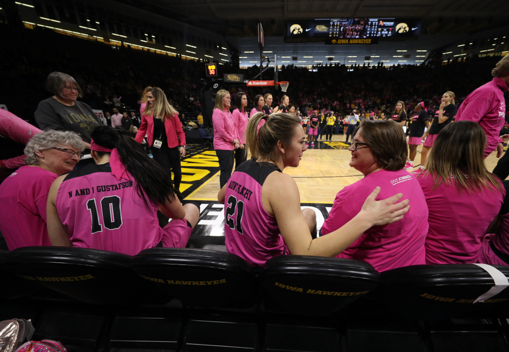 Iowa Hawkeyes forward Hannah Stewart (21) against the seventh ranked Maryland Terrapins Sunday, February 17, 2019 at Carver-Hawkeye Arena. (Brian Ray/hawkeyesports.com)