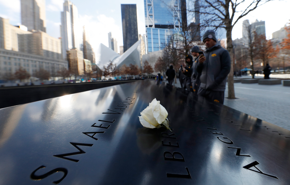 The Iowa Hawkeyes visit the observation deck of the One World Trade Center and the 9/11 Memorial and Museum.