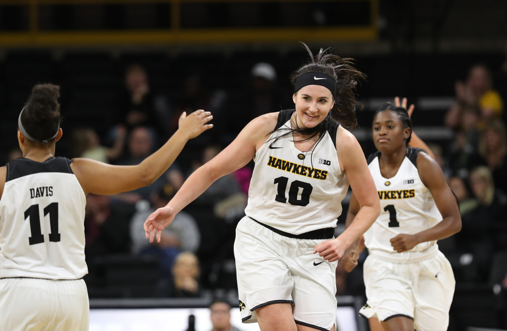 Iowa Hawkeyes forward Megan Gustafson (10) against Oral Roberts University Friday, November 9, 2018 at Carver-Hawkeye Arena. (Brian Ray/hawkeyesports.com)