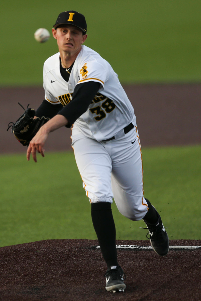 Iowa pitcher Trenton Wallace at baseball vs Milwaukee on Tuesday, April 23, 2019 at Duane Banks Field. (Lily Smith/hawkeyesports.com)
