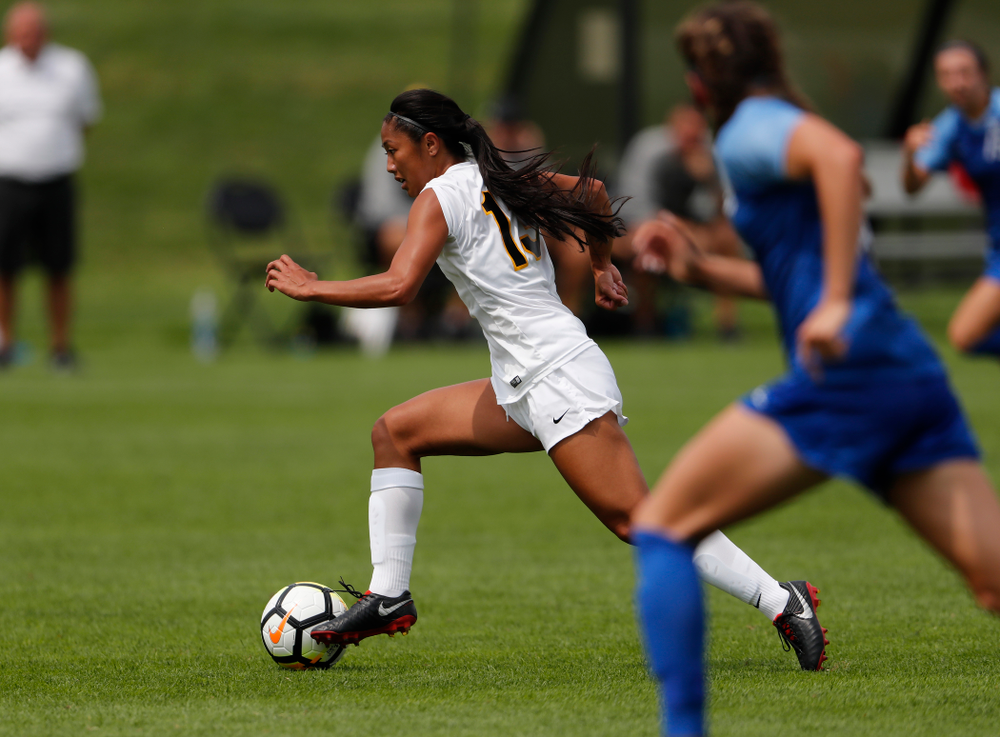 Iowa Hawkeyes Bianca Acuario (13) against the Creighton Bluejays Sunday, August 19, 2018 at the Iowa Soccer Complex. (Brian Ray/hawkeyesports.com)