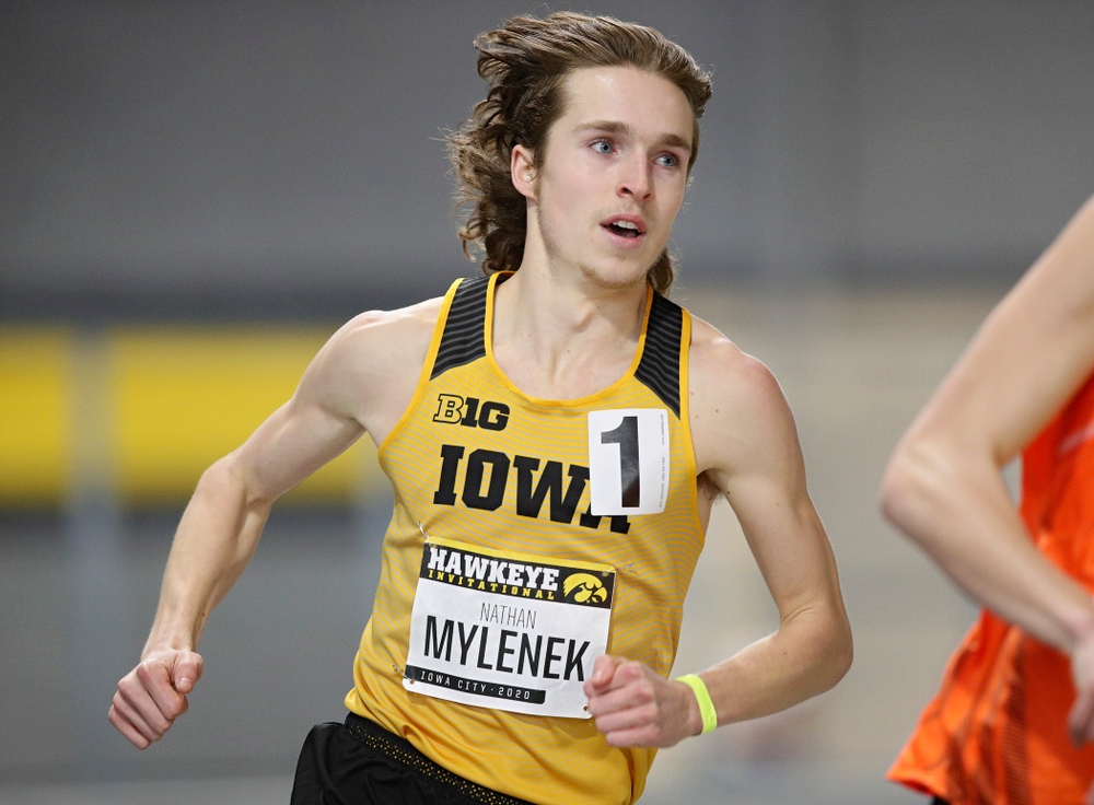 Iowa’s Nathan Mylenek runs the men’s 800 meter run event during the Hawkeye Invitational at the Recreation Building in Iowa City on Saturday, January 11, 2020. (Stephen Mally/hawkeyesports.com)