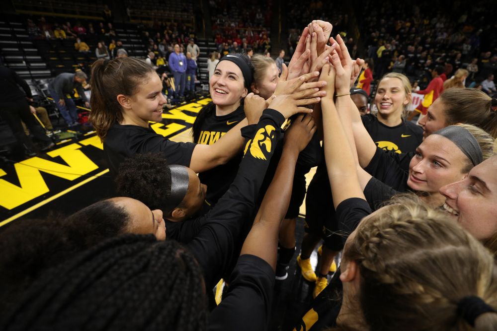 Iowa Hawkeyes forward Megan Gustafson (10) against the Iowa State Cyclones in the Iowa Corn Cy-Hawk Series Wednesday, December 5, 2018 at Carver-Hawkeye Arena. (Brian Ray/hawkeyesports.com)