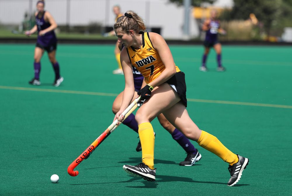 Iowa Hawkeyes Ellie Holley (7) during an exhibition game against Northwestern Saturday, August 24, 2019 at Grant Field. (Brian Ray/hawkeyesports.com)