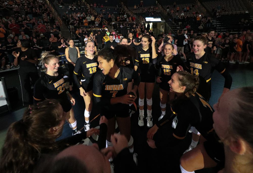 Iowa Hawkeyes setter Brie Orr (7) against the Iowa State Cyclones Saturday, September 21, 2019 at Carver-Hawkeye Arena. (Brian Ray/hawkeyesports.com)