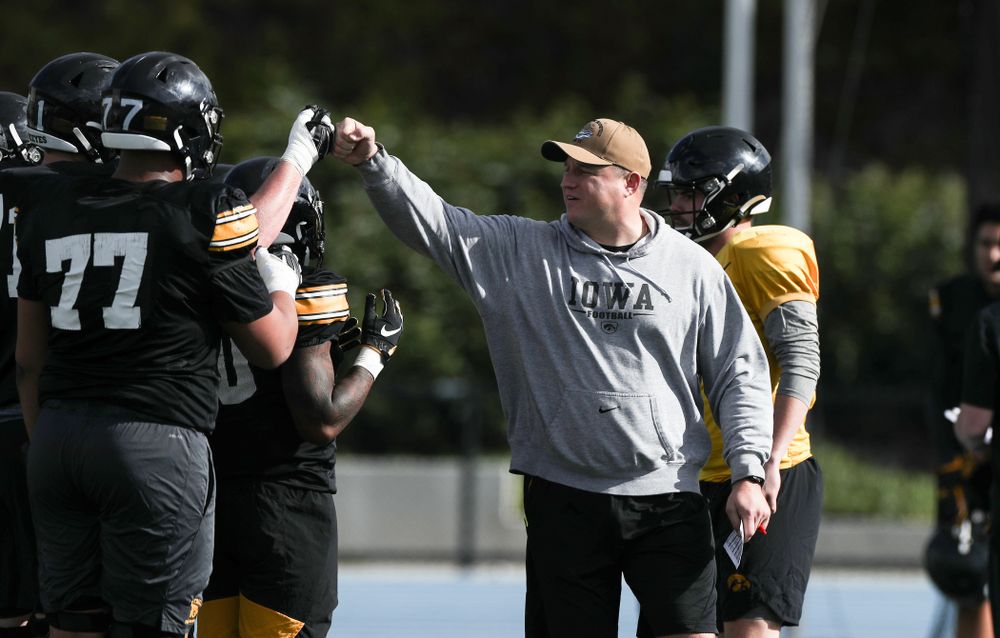 Iowa Hawkeyes offensive coordinator Brian Ferentz during Holiday Bowl Practice No. 3 Tuesday, December 24, 2019 at San Diego Mesa College. (Brian Ray/hawkeyesports.com)