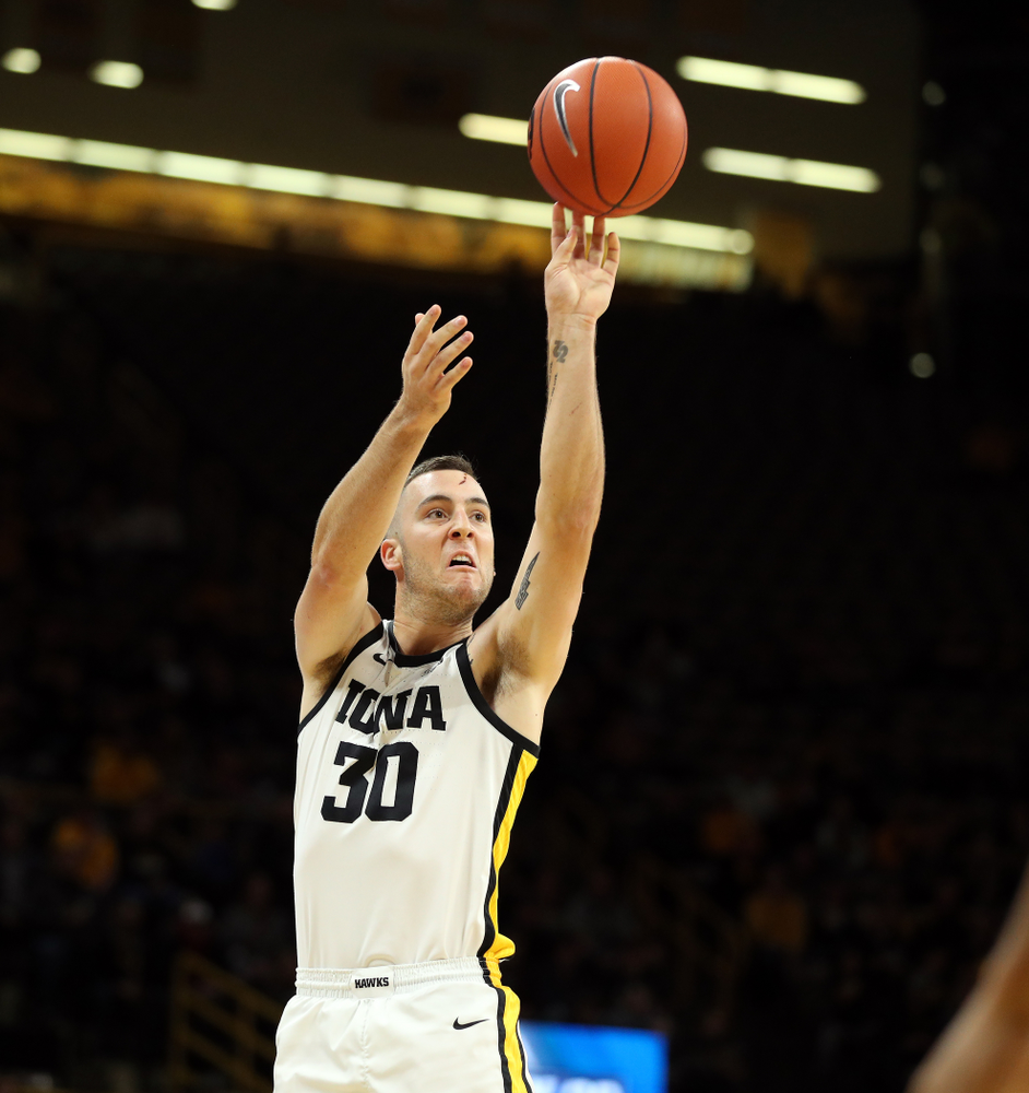 Iowa Hawkeyes guard Connor McCaffery (30) against Oral Roberts Friday, November 15, 2019 at Carver-Hawkeye Arena. (Brian Ray/hawkeyesports.com)