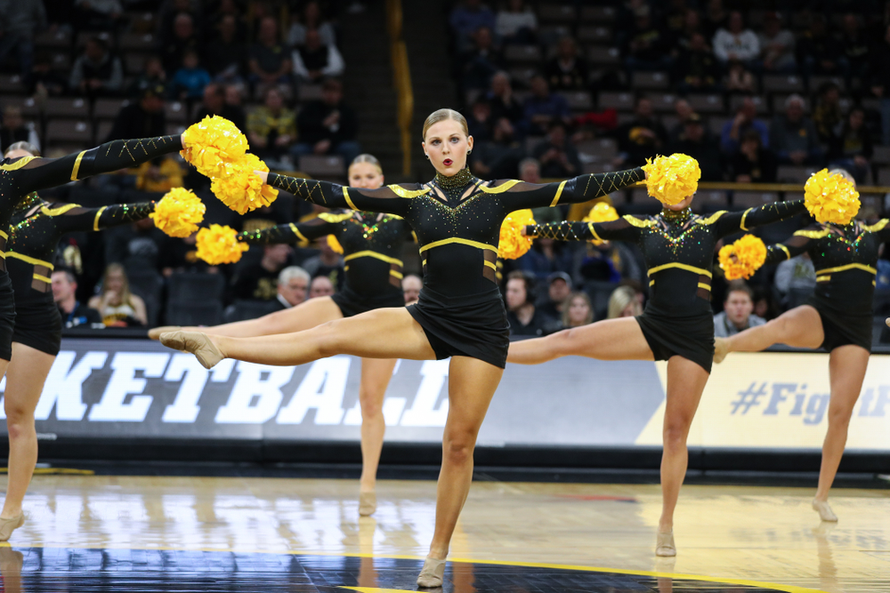 The Iowa Dance Team performs at halftime of the Iowa Hawkeyes game against North Florida Thursday, November 21, 2019 at Carver-Hawkeye Arena. (Brian Ray/hawkeyesports.com)