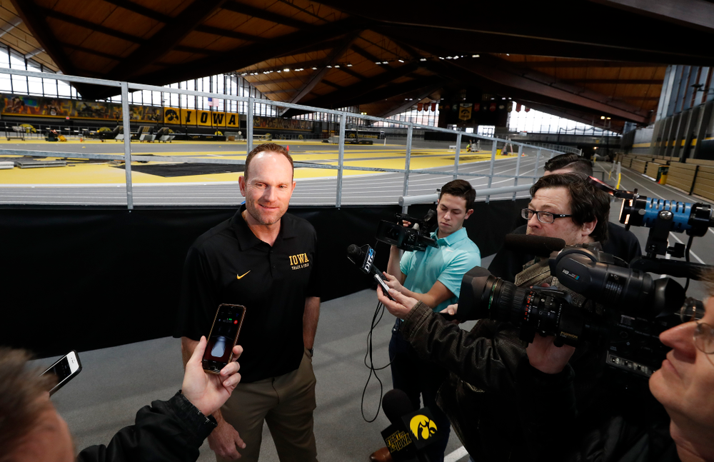 Director of Track and Field Joey Woody during the team's media day Wednesday, January 10, 2018 at the indoor track in the Recreation Building. (Brian Ray/hawkeyesports.com)