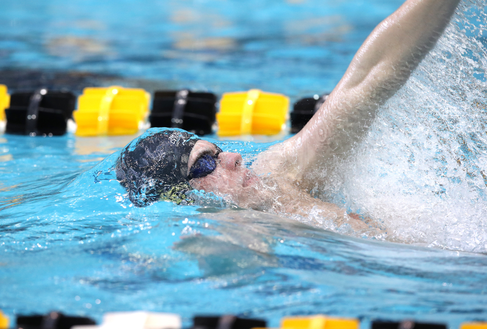 Iowa's Westin Credit swims in the preliminaries of the 200-yard IM during the 2019 Big Ten Swimming and Diving Championships Thursday, February 28, 2019 at the Campus Wellness and Recreation Center. (Brian Ray/hawkeyesports.com)