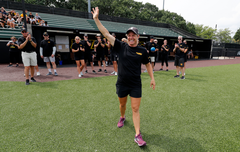 Head Women's Golf Coach Megan Menzel during the Iowa Student Athlete Kickoff Kickball game Sunday, August 19, 2018 at Duane Banks Field. (Brian Ray/hawkeyesports.com)