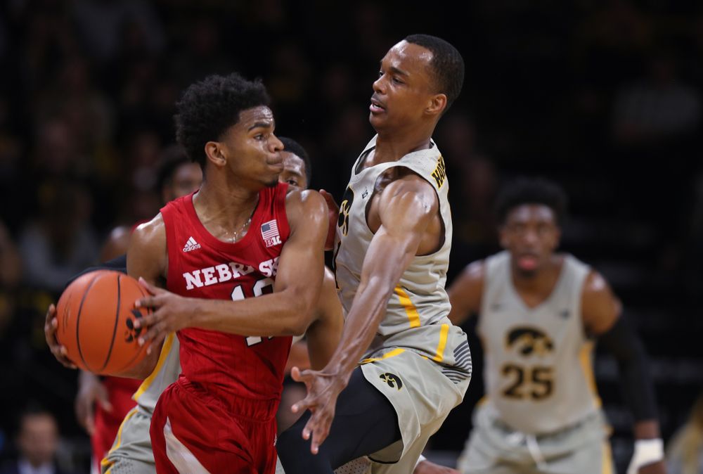 Iowa Hawkeyes guard Maishe Dailey (1) against the Nebraska Cornhuskers Sunday, January 6, 2019 at Carver-Hawkeye Arena. (Brian Ray/hawkeyesports.com)