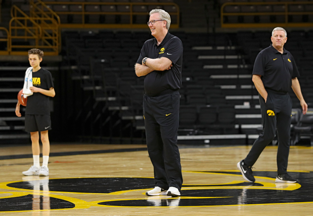 Iowa Hawkeyes head coach Fran McCaffery looks on during practice at Carver-Hawkeye Arena in Iowa City on Wednesday, Oct 9, 2019. (Stephen Mally/hawkeyesports.com)