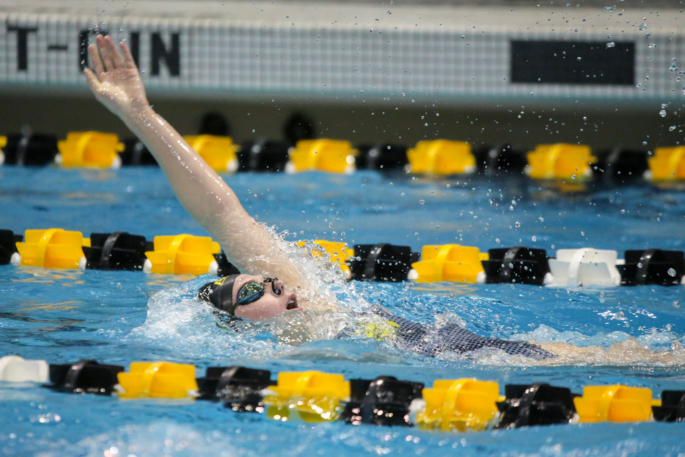 Anna Brooker during Iowa women’s swimming and diving vs Rutgers on Friday, November 8, 2019 at the Campus Wellness and Recreation Center. (Lily Smith/hawkeyesports.com)