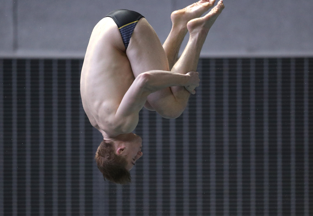 Iowa's Will Brenner competes on the 3-meter springboard during the third day of the 2019 Big Ten Swimming and Diving Championships Thursday, February 28, 2019 at the Campus Wellness and Recreation Center. (Brian Ray/hawkeyesports.com)