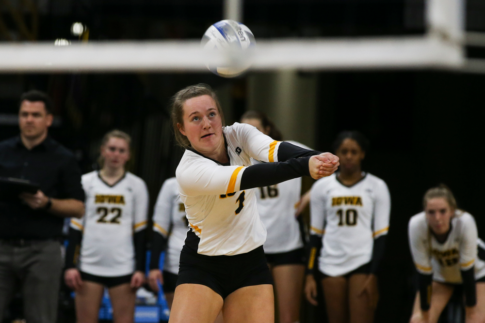 Iowa Hawkeyes defensive specialist Joslyn Boyer (1) during Iowa volleyball vs Maryland on Saturday, November 30, 2019 at Carver-Hawkeye Arena. (Lily Smith/hawkeyesports.com)