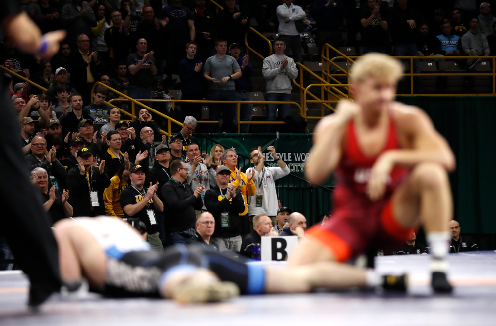 Kyle Dake during session three of the United World Wrestling Freestyle World Cup Sunday, April 8, 2018 at Caver-Hawkeye Arena. (Brian Ray/hawkeyesports.com)