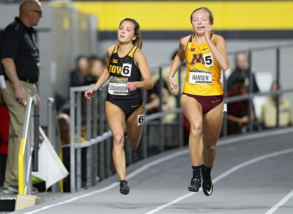 Iowa’s Addie Swanson runs the women’s 200 meter dash event during the Larry Wieczorek Invitational at the Recreation Building in Iowa City on Friday, January 17, 2020. (Stephen Mally/hawkeyesports.com)